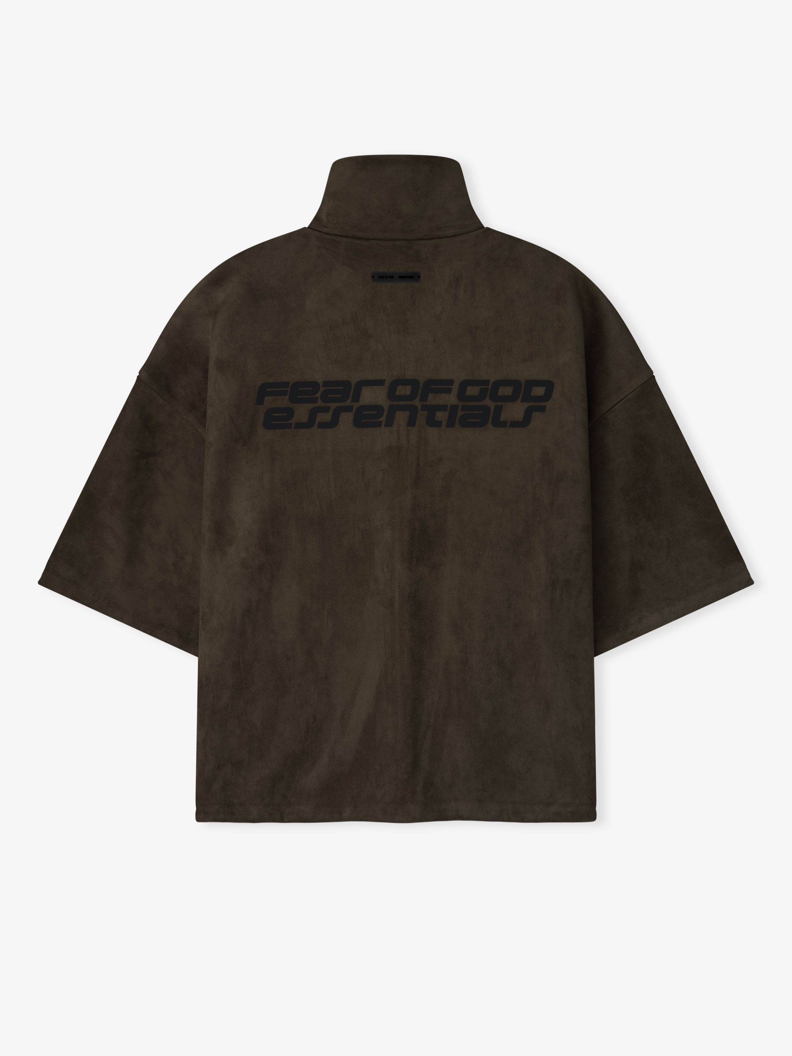 Suede Fleece High Neck 3/4 Sleeve Jacket